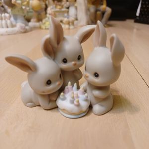Precious Moments 128686  bunny rabbits birthday figurine